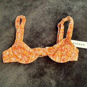 Pacsun / Loverbird Orange Floral Bikini Top